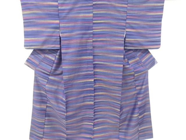 横段織り出し手織り紬着物